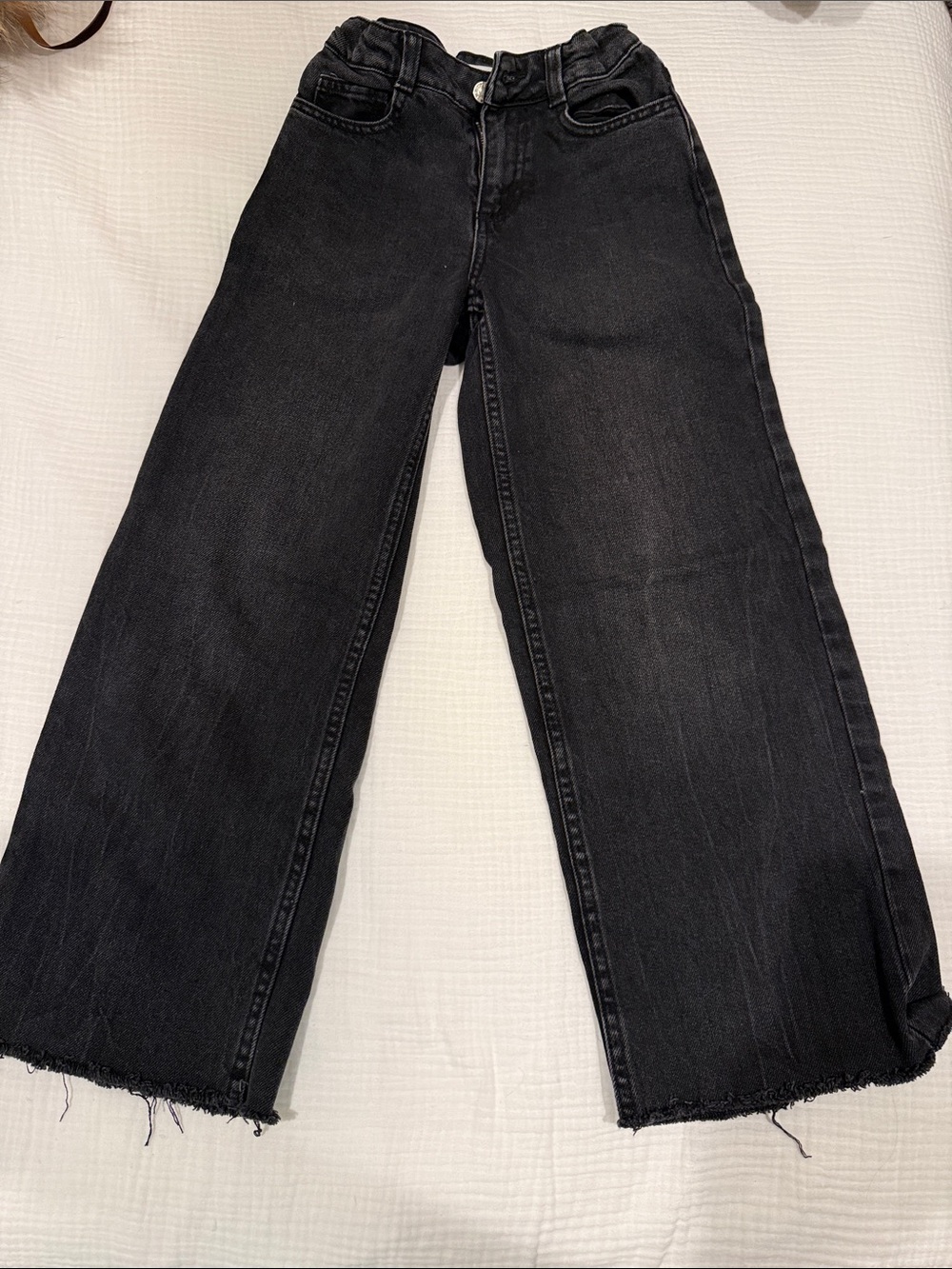 Mango Kids Black Wide-Leg Jeans